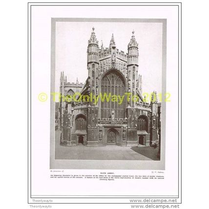 BATH ABBEY, SOMERSET, ENGLAND, BOOK ILLUSTRATION, c1920