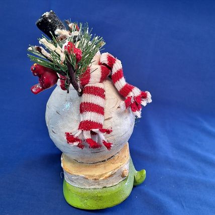 SNOWMAN Christmas STOCKING HOLDER Mantel Hanger Hook Resin Cast Iron Snow