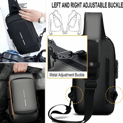 USB Charging Sport Sling Anti-Theft Shoulder Bag Crossbody Bags Chest Backpack