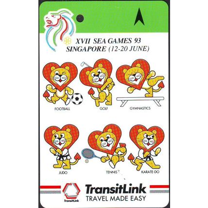 XVII Sea Ganes 93 S'pore Transitlink Train/Bus Card