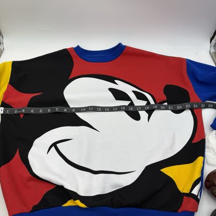 Vintage Disney Mickey Color Block Sweatshirt Slouchy Size XS Retro Unisex