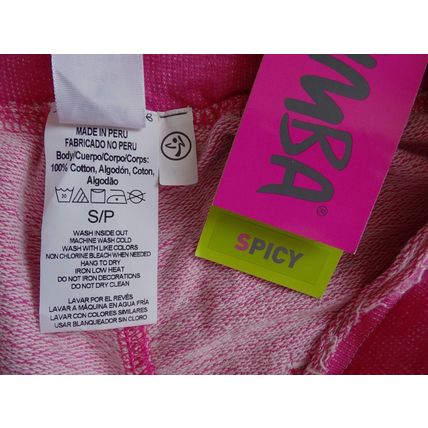 Zumba Mo' Fun French Terry Pants 100% Cotton Back to the Fuchsia S