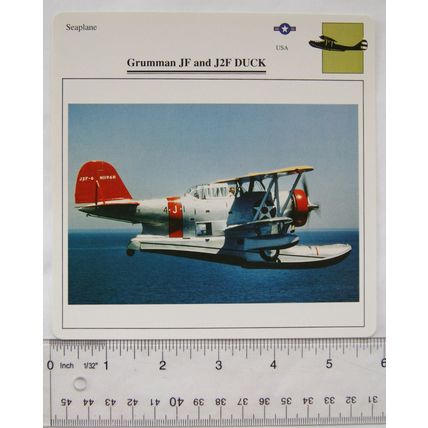 Grumman JF & J2F Duck - USA - Seaplane - Collectors Club Card