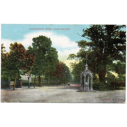 PRINTED POSTCARD LANSDOWNE ROAD CHELTENHAM GLOUCESTERSHIRE POSTED 1908 (4298)
