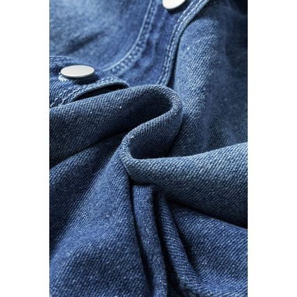 Sky Blue Light Wash Distressed Frayed Long Denim Jacket