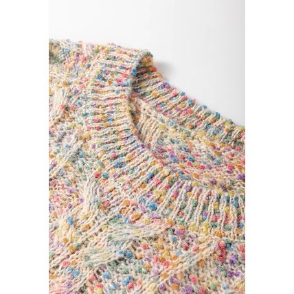 Multicolour Colorful Confetti Wool Ball Knitted Sweater