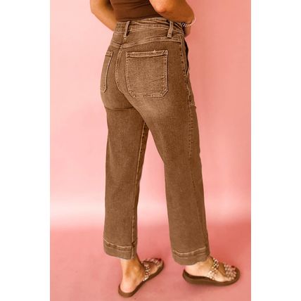Breen Cropped High Rise Wide Leg Jeans