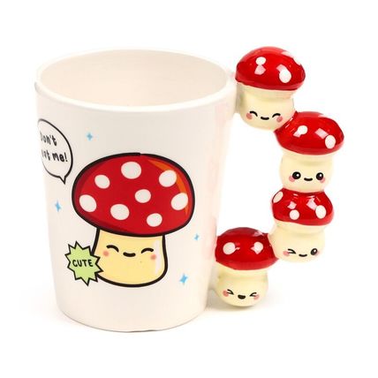 Mushroom Mug with Mushroom Shaped Handle 12.5 CM Ceramic Gift Tableware Boxed