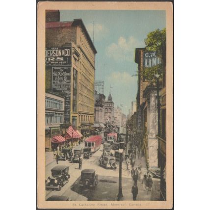 St Catherine Street, Montreal, c.1930s - Photogelatine Engraving Co Postcard