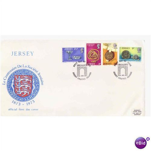 JERSEY 1973 LE CENTENAIRE DE LA SOCIETE JERSIAISE FIRST DAY COVER