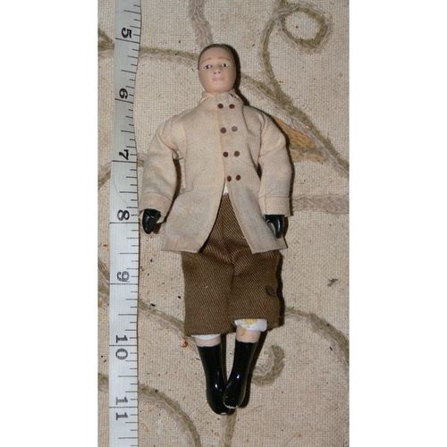 1:12 1/12 Male figure in beige/brown Outfit Dolls House Dollhouse free UK P&P