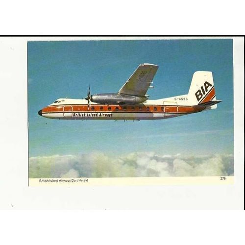 Aviation 279 BRITISH ISLAND AIRWAYS Dart Herald Postcard by Skilton