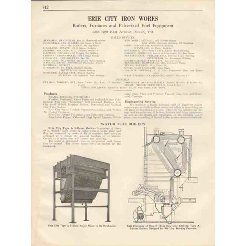 erie city iron works 1931 fire water tube boilers vintage catalog