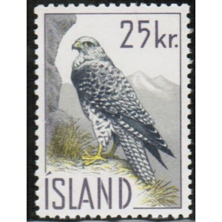 1960 Iceland - Bird (gyrfalcon) 25.00kr - Sc# 323 Mint NH