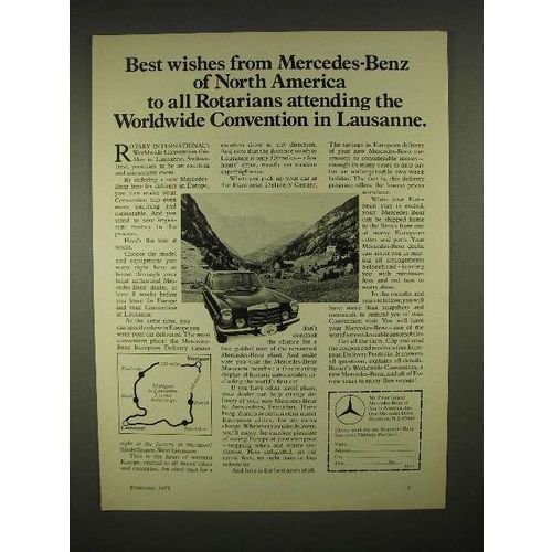 1973 Mercedes-Benz Car Ad - Best Wishes to Rotarians