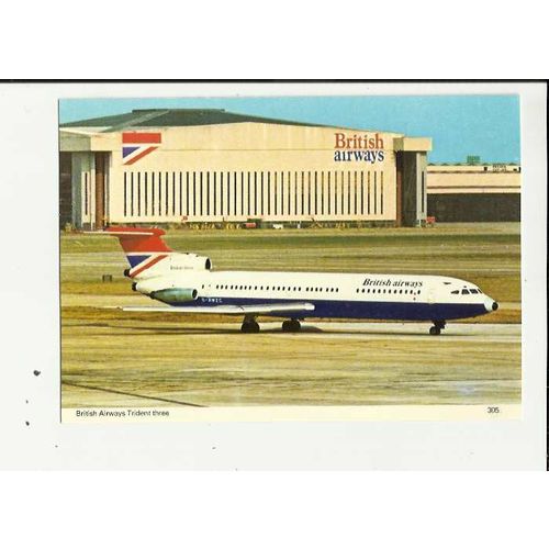 Aviation BRITISH AIRWAYS TRIDENT 3 Postcard by Skilton & Fry (305)