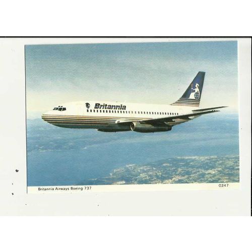 Aviation IBRITANNIA AIRWAYS BOEING 737 Postcard by Skilton & Fry (0347)
