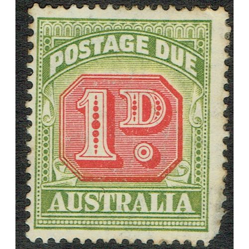 Australia 1946 Postage Due 1d Carmine and Green SGD120 MM