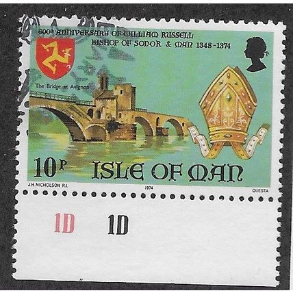 IOM 1974 10P 'HISTORIC ANNIVERSARIES' FINE USED (EBID68-863)