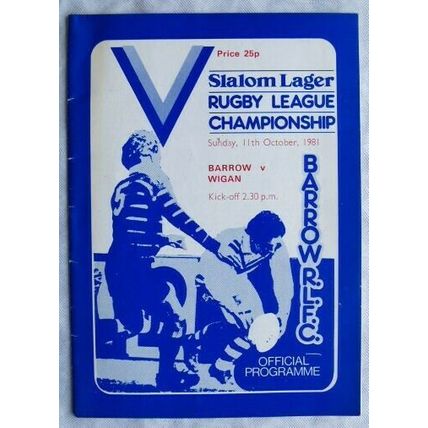1981 programme Barrow v. Wigan