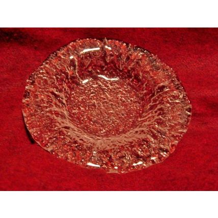 Texture Clear Glass Dish Art Glass Candy Trinket Heavy