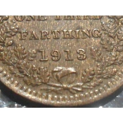1913 George V Third Farthing - Issued for Malta.