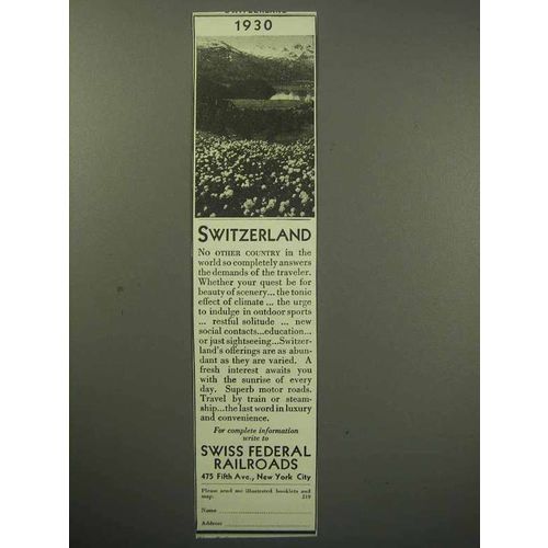 1930 Switzerland Tourism Ad
