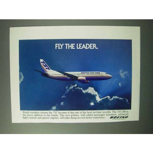 1983 Boeing 737-300 Jetliner Ad - Fly the Leader