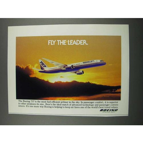 1983 Boeing 757 Airplane Ad - Fly the Leader
