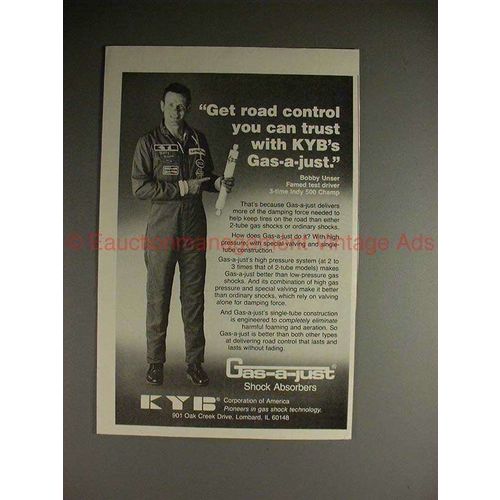 1984 Gas-a-just Shock Absorbers Ad w/ Bobby Unser!!