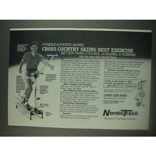 1985 NordicTrack Cross Country Skiing Exerciser Ad - Fitness experts agree