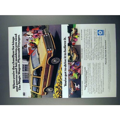 1985 Plymouth Voyager Ad - Chauffeur for Kings, Queens
