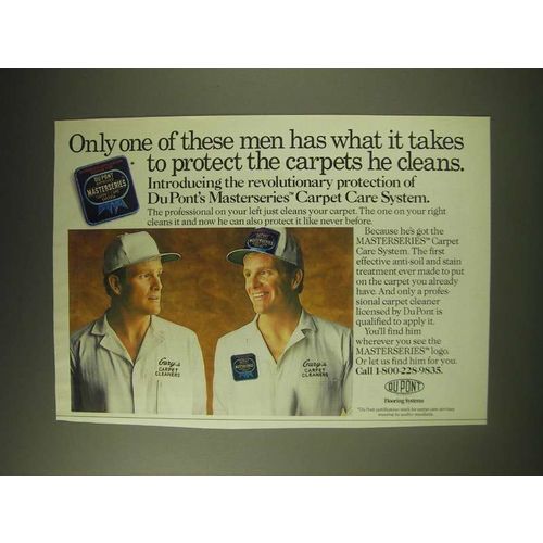1989 Du Pont Masterseries Carpet Care System Ad - Only one of these men has