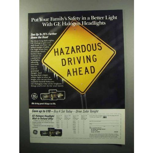 1989 GE Halogen Headlights Ad - Family's Safety