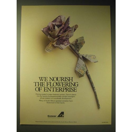 1989 Gencor Bank Ad - We nourish the flowering of enterprise