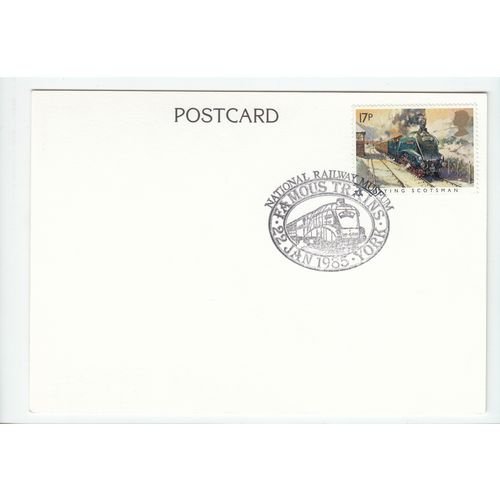 Flying Scotsman Famous Trains York NRM Special Postmark 1985 Railway Postcard