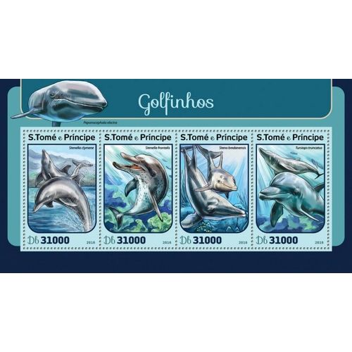 SAO TOME PRINCIPE 2016 SHEET MNH DOLPHINS DAUPHINS DELFINEN MARINE LIFE 4