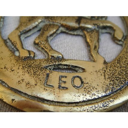 Very Old Original Well Polished Horse Brass ‘Leo’