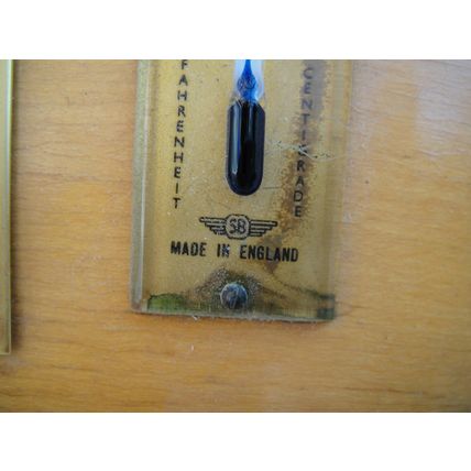 Vintage G Plan style Wood Smiths Wall Barometer / Thermometer