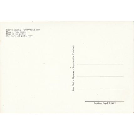 6x4 Continental size printed postcard Estartit Spain