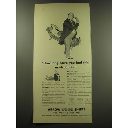 1949 Arrow White Shirts Ad - How long have you had this, er - trouble?