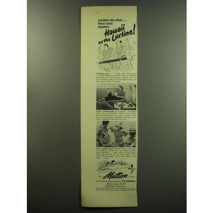 1949 Matson Cruise Ad - Hawaii on the Luline!