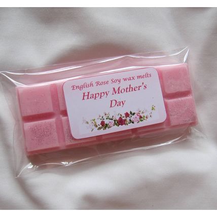 50g Soy wax snap bar English Rose, can personalise Birthday or Mothers Day gift