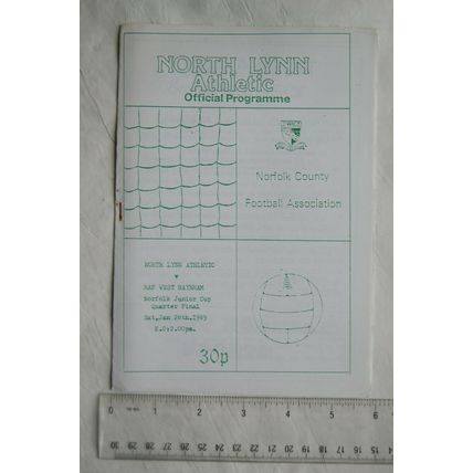 1989 programme North Lynn Athletic v. RAF West Raynham, Junior Cup Quarter Final