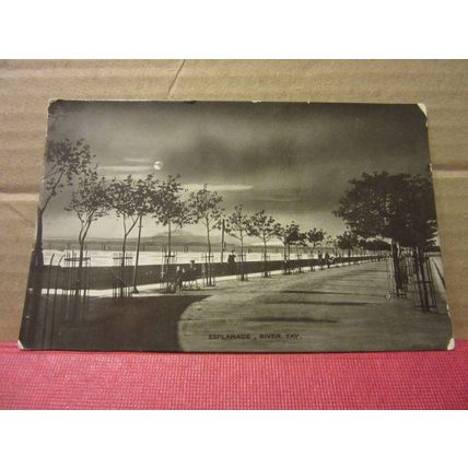 ESPLANADE, RIVER TAY, DUNDEE, ANGUS unused antique postcard RP by E T W Dennis =