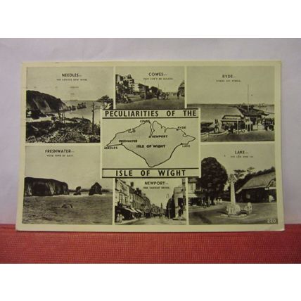 multiview, PECULIARITIES OF THE ISLE OF WIGHT. used vintage postcard 1956 pm /