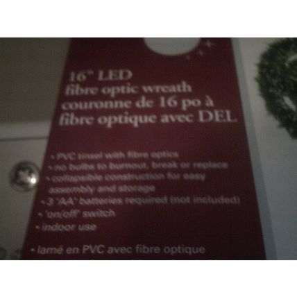 Christmas 16" LED fiber optic Wreath