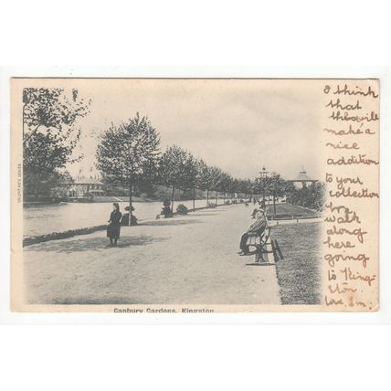 1903 Thames Ditton Duplex H99 Postmark on Postcard