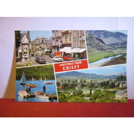 multiview, CRIEFF, PERTHSHIRE. unused postcard by E T W Dennis dated 1971 =