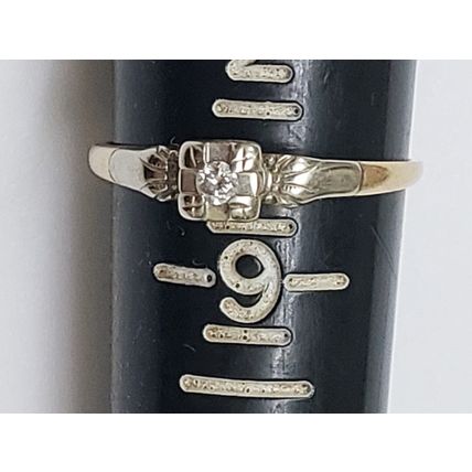 Vintage 14K Yellow and White Gold Genuine Diamond Ring, early 1900s